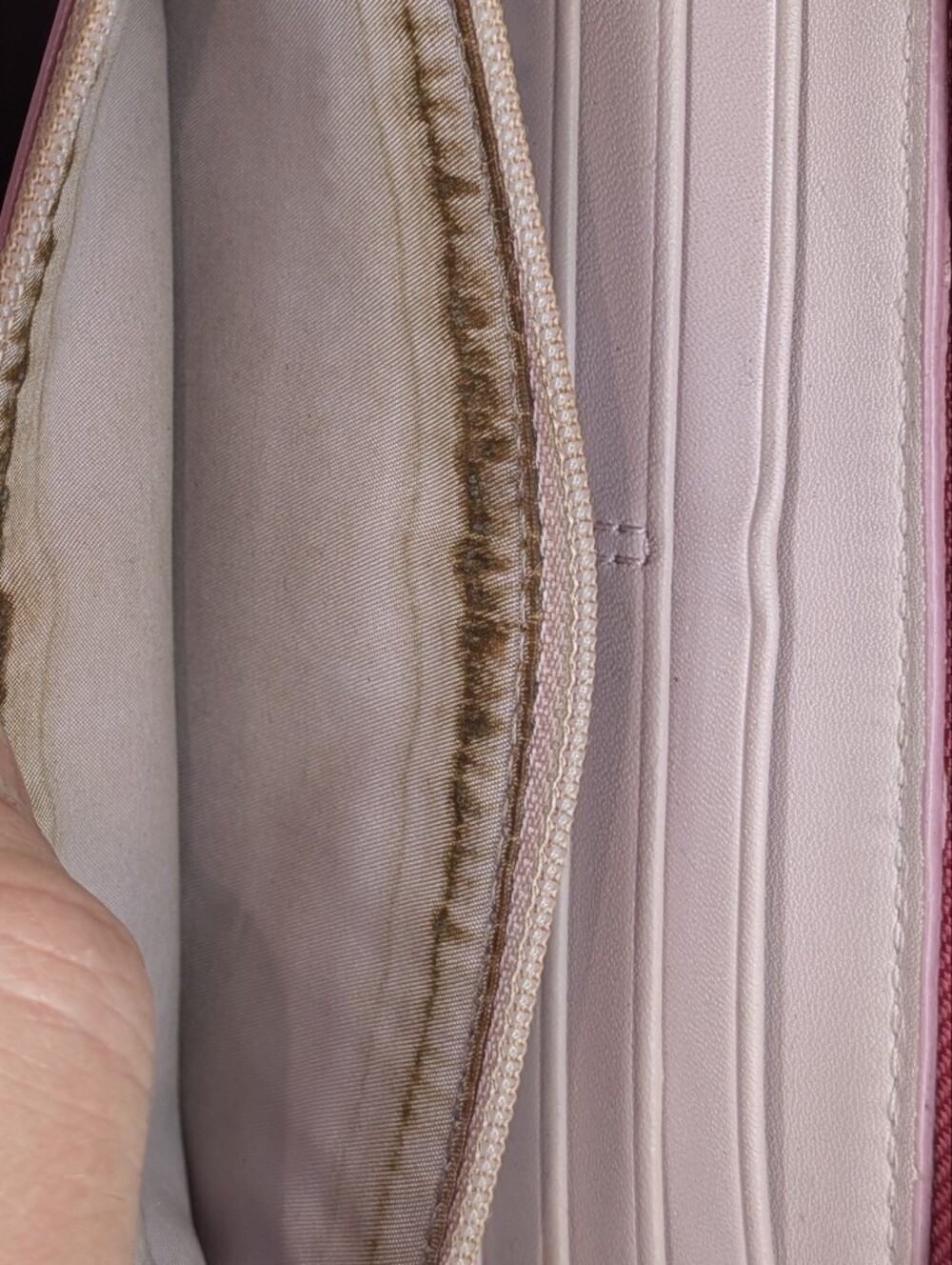 Coach Signature Canvas & Leather Wallet Burgundy Leather Zip Around Continental - Picture 15 of 16